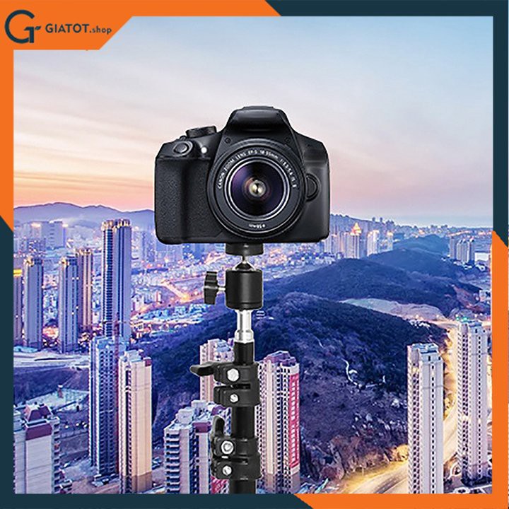 Giá đỡ tripod 2m1 kèm kẹp điện thoại và điều khiển bluetooth chụp hình quay phim và livestream