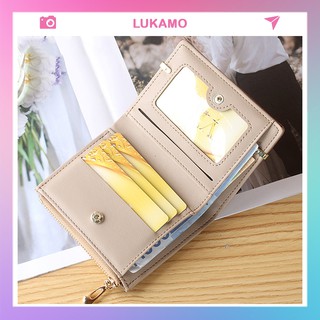 Ví nữ cầm tay mini ngắn nhiều ngăn nhỏ gọn bỏ túi cute dễ thương LUKAMO VD413
