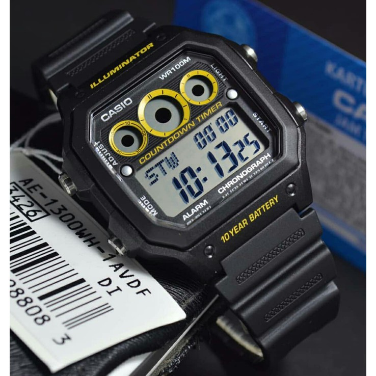 Đồng hồ nam Casio AE-1300WH-1AVDF Chính hãng - Dây nhựa - Chống nước tuyệt đối - Pin , bảo hành 12 tháng