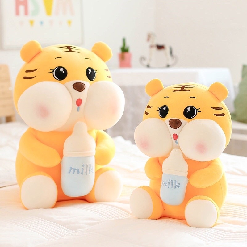 Gấu Bông Hổ Baby Ôm Bình Sữa Dễ Thương Ôm Ngủ Mềm Mịn Sịn Hàng Cao Cấp