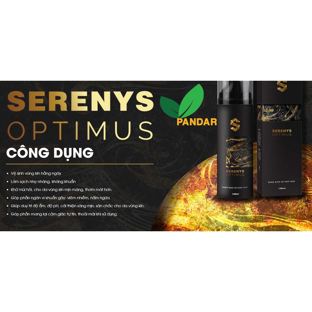 Dung dịch vệ sinh nam Serenys Optimus,khử mùi vùng kín, dịu nhẹ, khánh khuẩn, săn chắc da,120ml, PANDAR