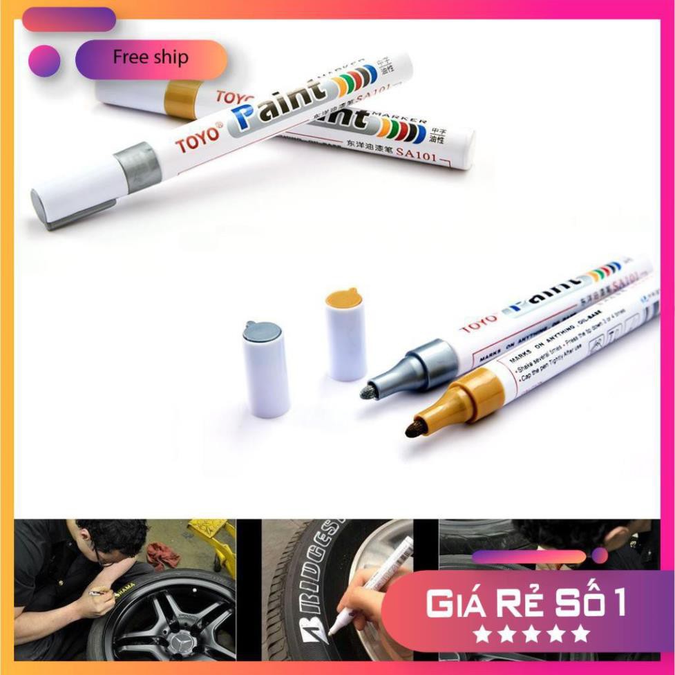 Bút Sơn Toyo Paint Marker - Trang Trí, Vẽ Ký Hiệu Lốp ôtô, Xe Máy, Xe Đạp/ Vẽ Bề Mặt Gỗ, Kim Loại, Nhôm, Kính...