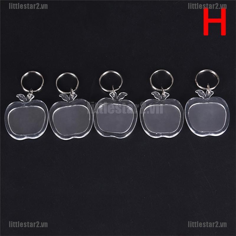 Bộ 5 móc khóa trong suốt kèm khung tự làm