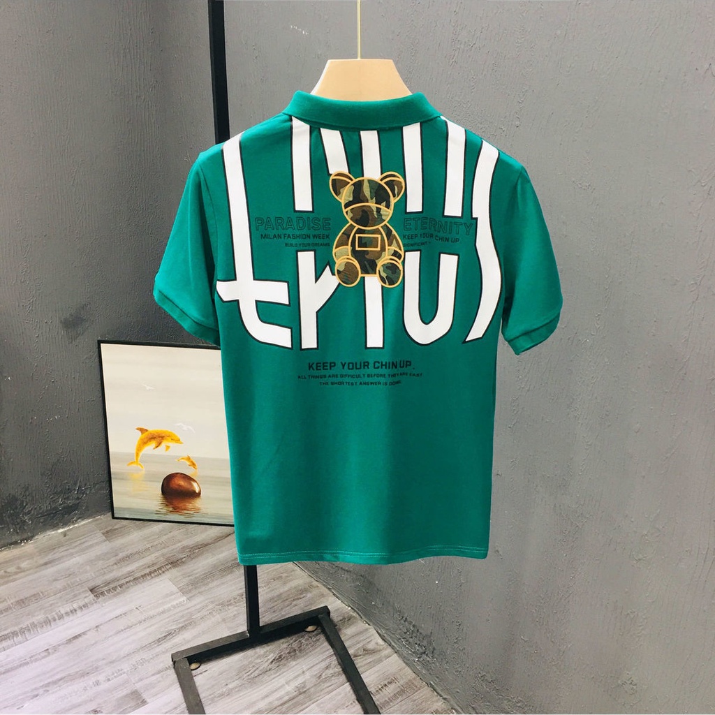 Áo Thun Polo Ngắn Tay Thêu Họa Tiết Trẻ Trung Dành Cho Nam