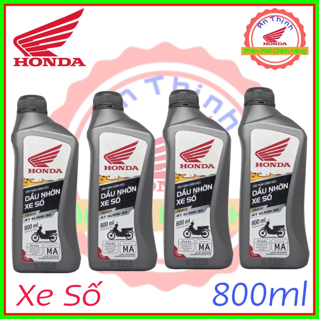 NHỚT XE SỐ HONDA CHÍNH HIỆU-Tem 2 Lớp Chống Giả  10W-30 Cho Winner, Sonic-DUNG TÍCH 1200ML Và 800ml.