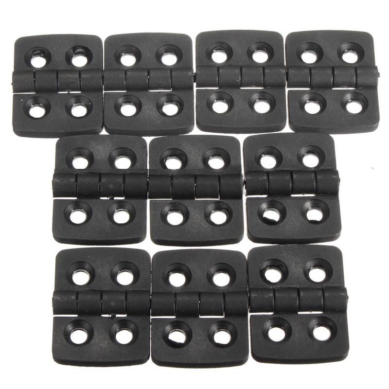 Set 10 Bản Lề Cửa 2 Lá Màu Đen Bằng Nhựa Cứng Cáp Gấp Gọn Tiện Dụng