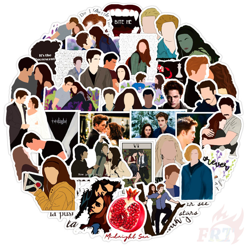 ❉ Miếng Dán Phim The Twilight Saga - The Love of Vampire &amp; Human ❉ Bộ 50 Miếng Dán Sticker Họa Tiết Doodle Thời Trang