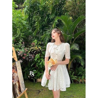 ĐẦM REN TRẮNG ĐÍNH ĐÁ