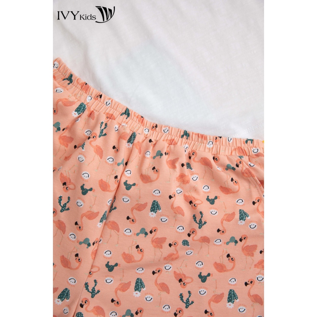 Bộ đồ thun in họa tiết bé gái IVY moda MS 57G1568