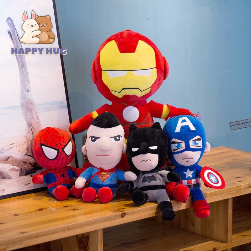 Gấu bông Bộ sưu tập siêu anh hùng size 30cm, thú nhồi bông gòn cao cấp - Happy Hug