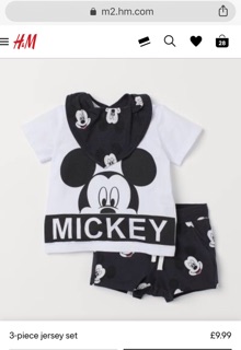 Set 3 món MICKEY Authentic đủ size 4 tháng - 4 tuổi
