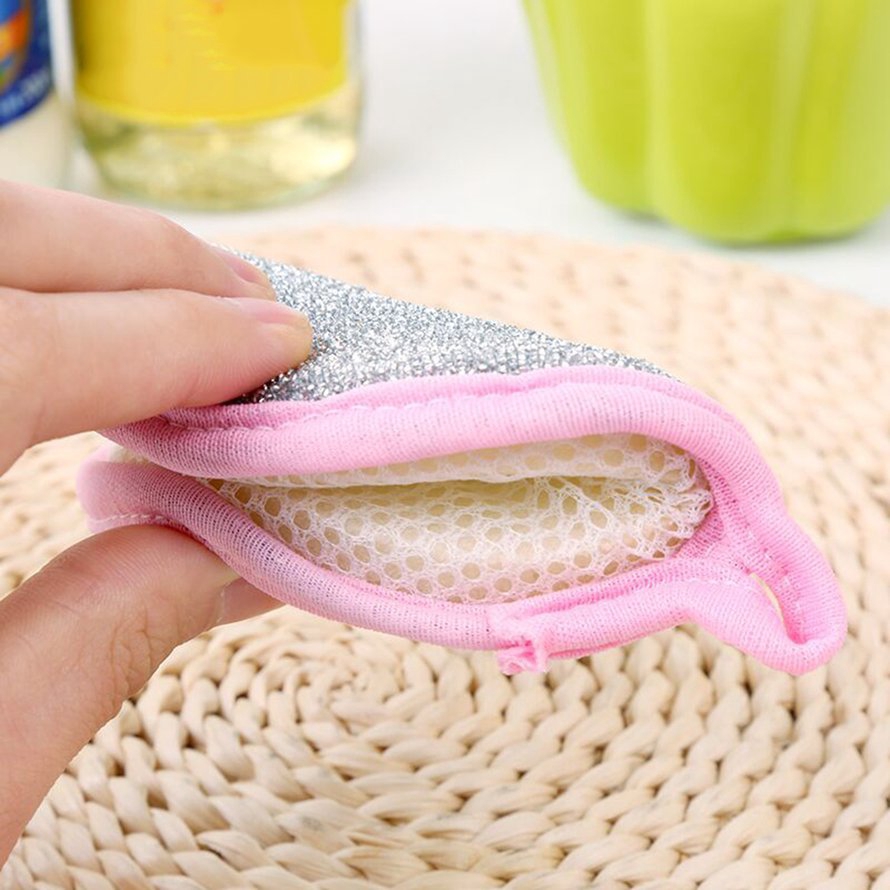Bông rửa bát hai mặt tròn lấp lánh Miếng cọ rửa đĩa Khăn lau bát đĩa