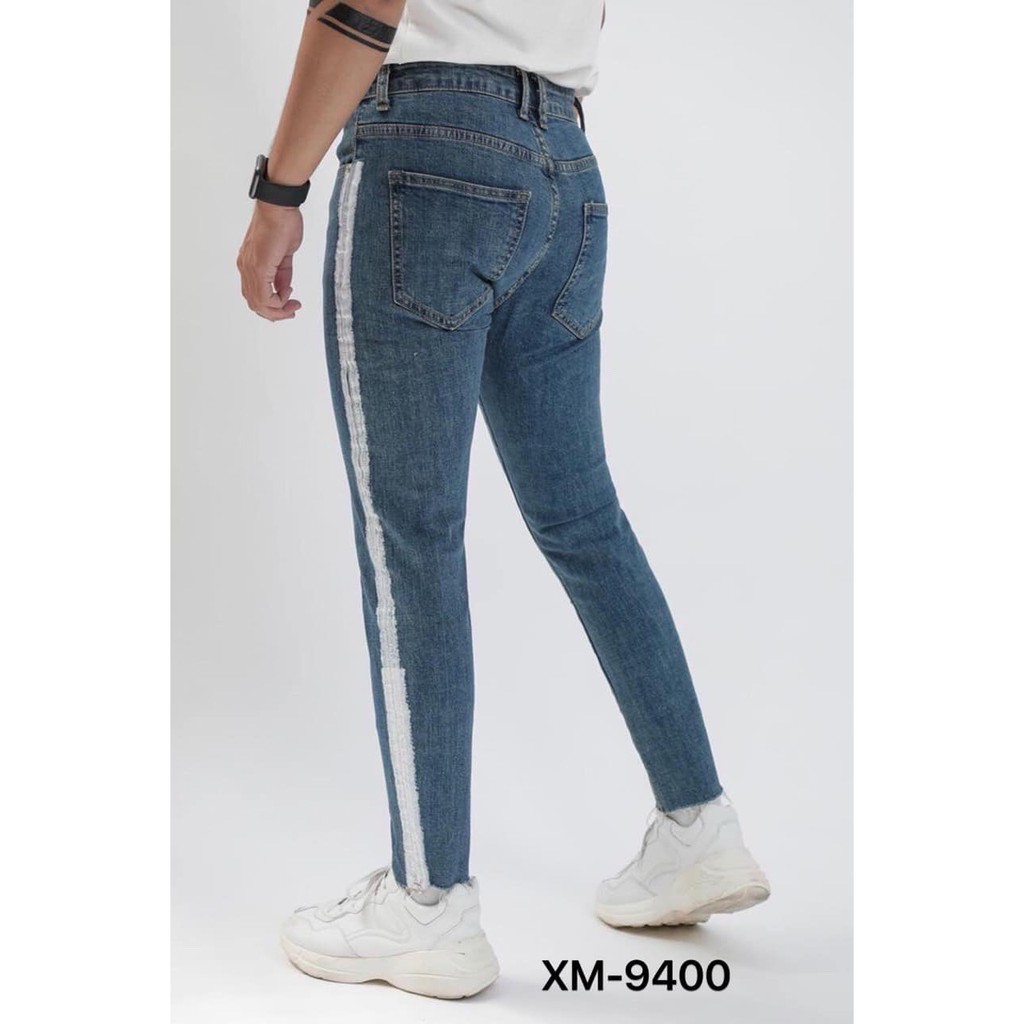 Quần jean nam cao cấp rách gối đen co giãn . | BigBuy360 - bigbuy360.vn