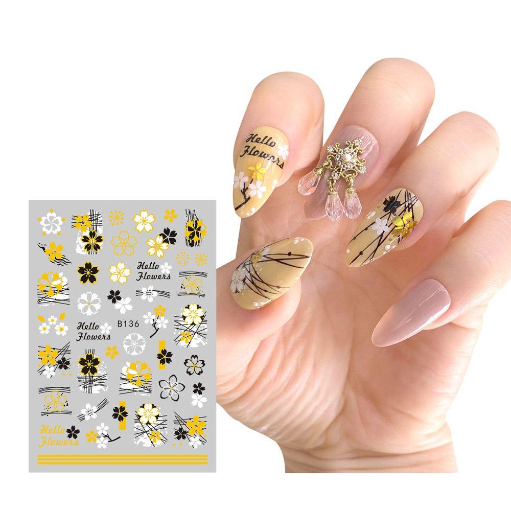 Miếng Dán Trang Trí Móng Tay Nghệ Thuật Họa Tiết Đại Dương/ Hoa Lá Ba Chiều DIY