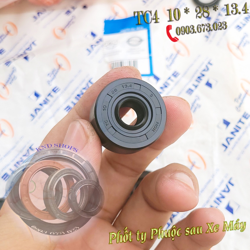 Phốt chặn dầu ty phuộc sau xe Suzuki FX TC4 10*28*13.4,...Phốt cao su chặn nhớt loại vòng đệm 1 lò xo | KND Shops