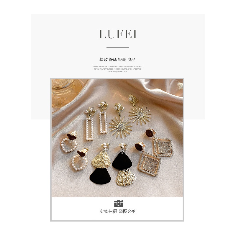 Bông Tai Kẹp Không Xỏ Lỗ Thiết Kế Đơn Giản Thanh Lịch Nhiều Kiểu Tùy Chọn