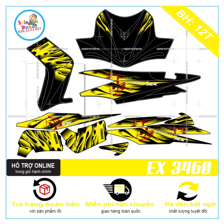 TEM RỜI EX 2010 LỬA 3460 -- SHIN DECAL 2