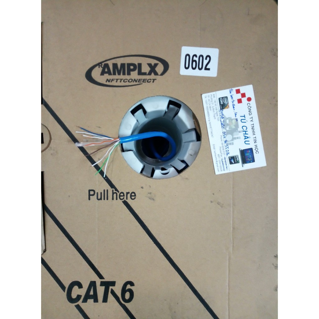 Cáp mạng AMP UTP CAT6 0602 - Màu xanh_Giá bán lẻ 2 M = 14k