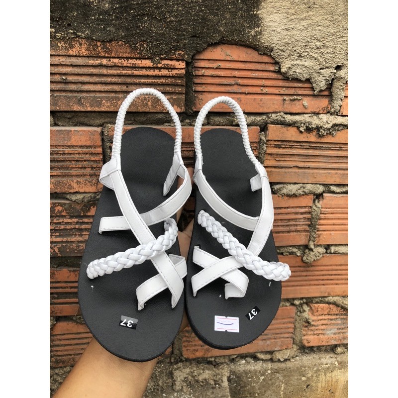 Sandal nữ đế đen quai trắng ( sandal đồng nai )