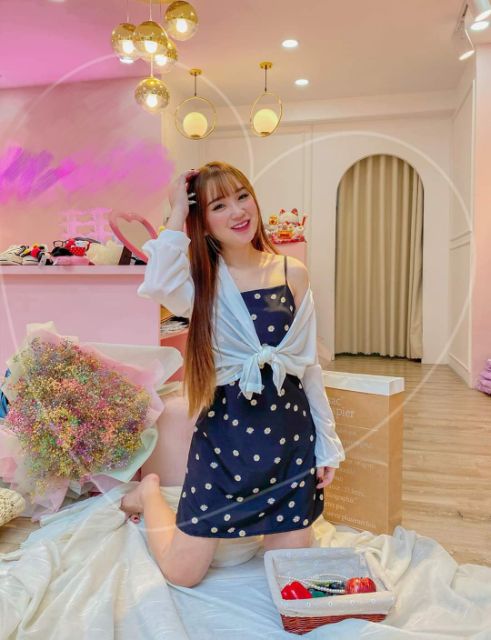 set đầm tặng kèm áo khoác siêu xinh