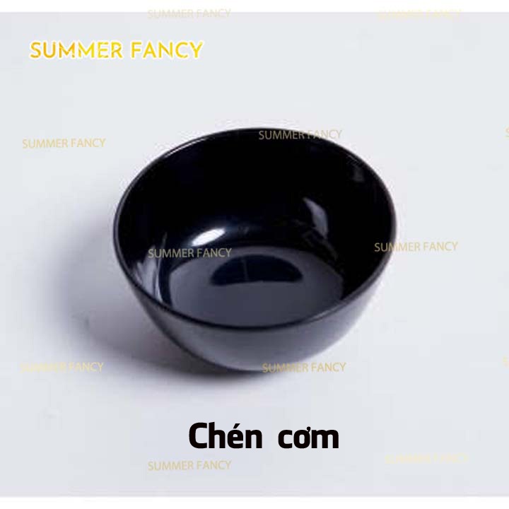 Chén cơm 11.4 x 5.5 cm nhựa melamine phíp màu nâu kem, đen nhà hàng - small bowl F-CO11