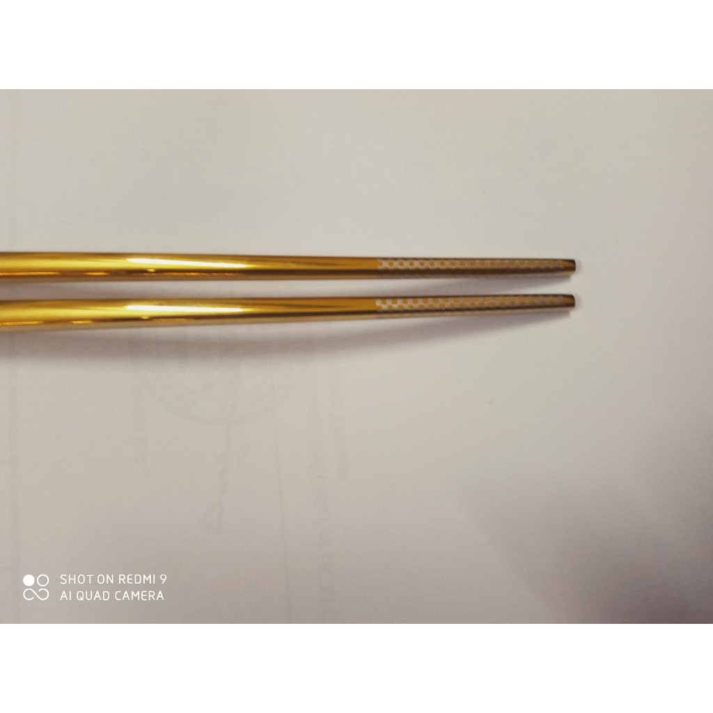Đũa inox 304 vàng cao cấp, đũa inox chuẩn 18-8