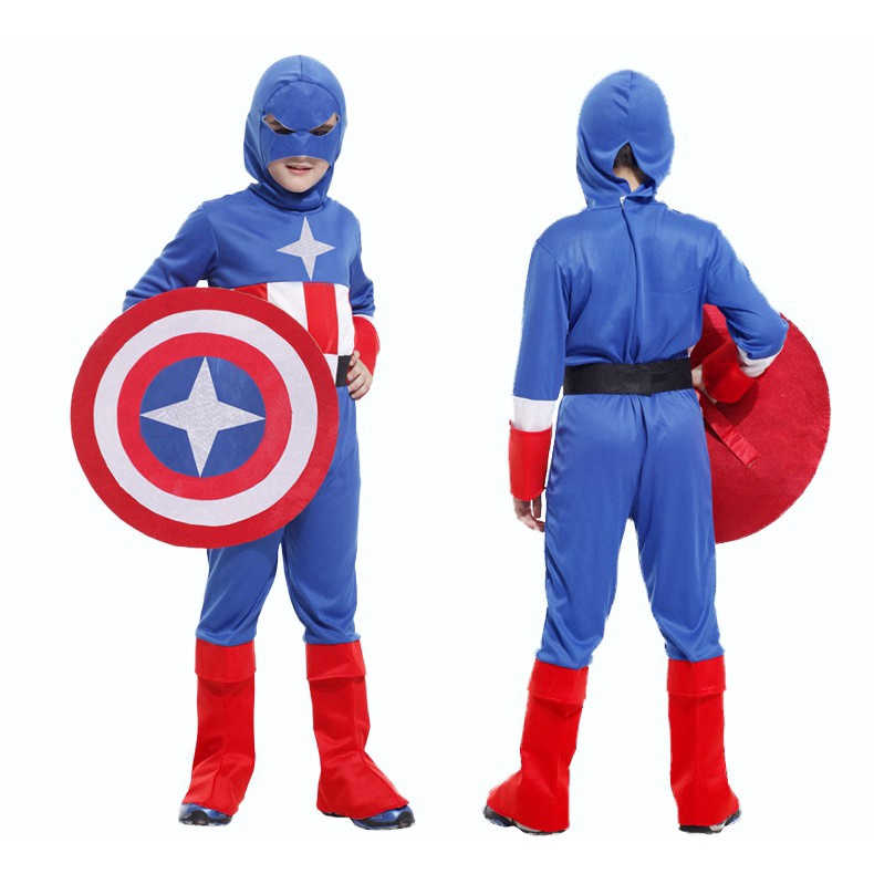 Captain America Costume For Kids Girls Boys Adult Woman Man Avengers SuperHero Family Cosplay Dress