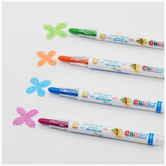Bút Sáp Màu Xoay DUKA Twist Crayon 12 Màu -Túi Nhựa PVC