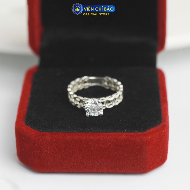 Nhẫn bạc nữ kim tiền đính đá cao chất liệu bạc 925 thời trang phụ kiện trang sức nữ Viễn Chí Bảo N400185