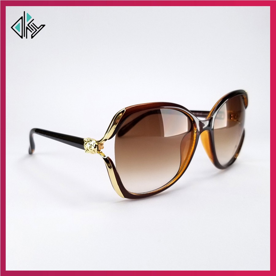 Mắt kính mát nữ thời trang cao cấp 1925 màu khói, nâu trà. Tròng ôm mặt, chống bụi, chống nắng, chống tia UV. | BigBuy360 - bigbuy360.vn