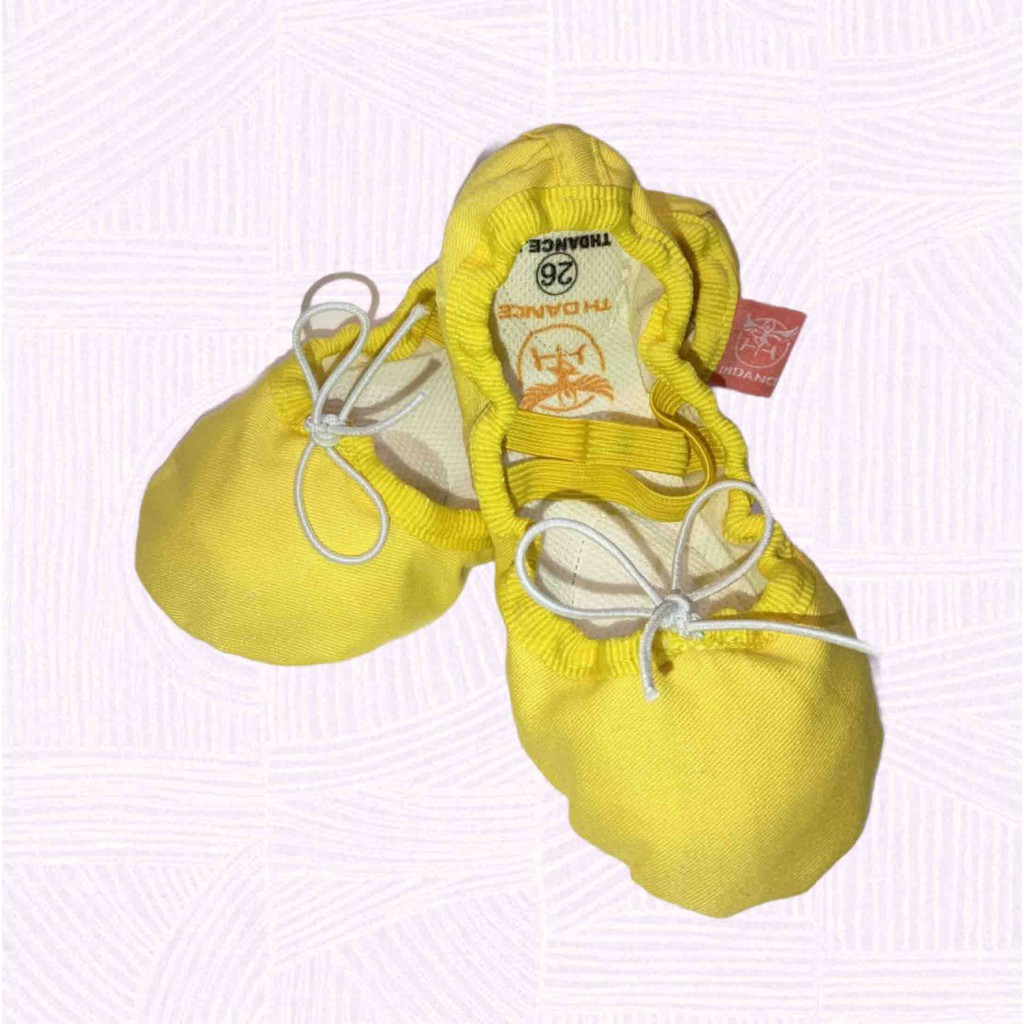 Giày múa Ballet trẻ em | Giày múa màu vàng trơn