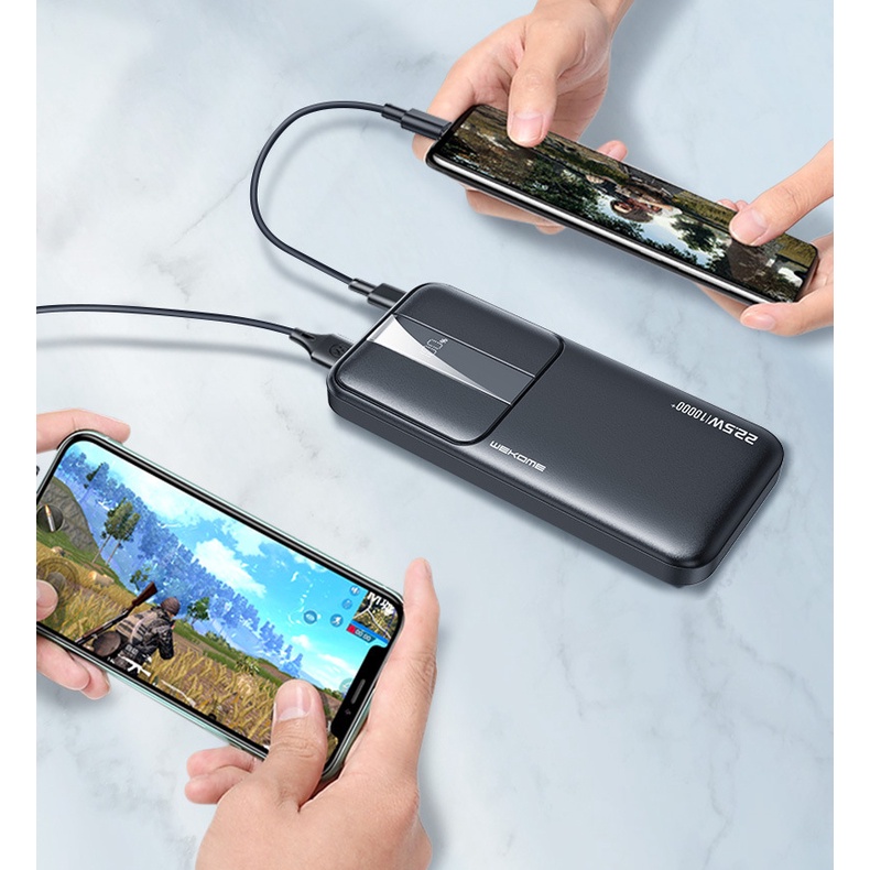 Sạc dự phòng 20000 mah WK WP-303 Cục pin xạc dự phòng chính hãng sạc nhanh 22W có đèn led hiển thị %pin cute mini HOVILO