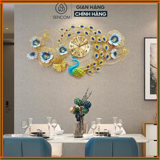[Chính Hãng] Đồng hồ treo tường nghệ thuật , Đồng Hồ Con Công Tặng Tân Gia Nhà Mới mã2927  SENCOM