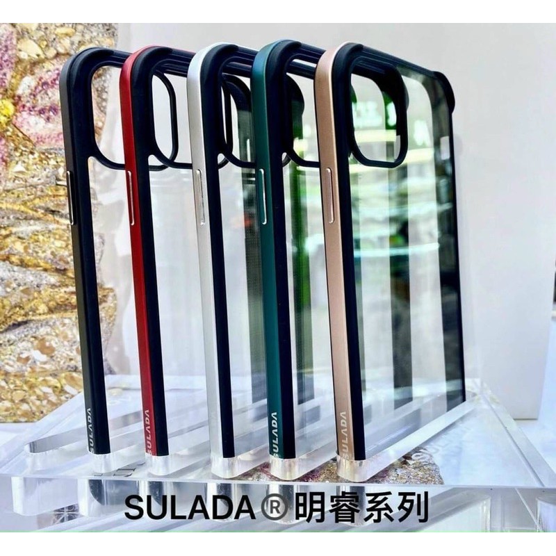 ốp lưng Sulada trong viền màu kim loại Iphone 12 MINI / 12 / 12 Pro 6.1&quot; /12 Pro Max sang chảnh bền đẹp