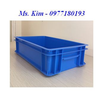 Thùng Nhựa Đặc B2 màu xanh dương – Kích Thước: 455x270x120mm