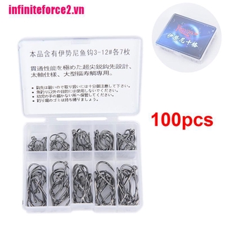 Bộ 100 Chiếc Móc Câu Cá Bằng Thép Không Gỉ Chất Lượng Cao