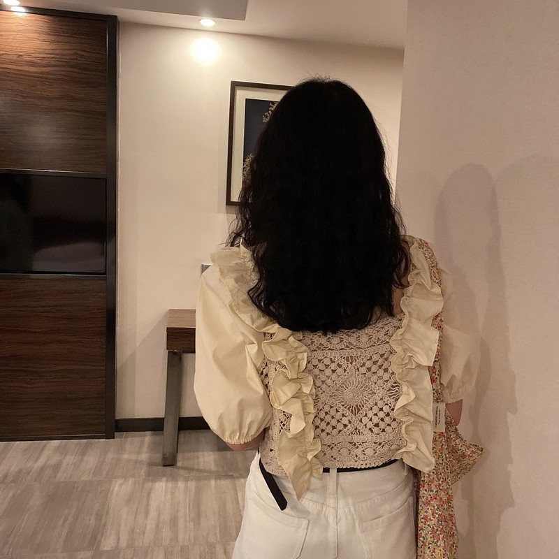 Áo Ren Lửng Tay Ngắn Xinh Xắn Dành Cho Nữ