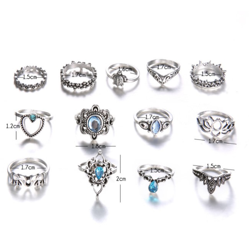 Nhẫn 13 Nhẫn Đính Đá Thời Trang Dành Cho Nữ