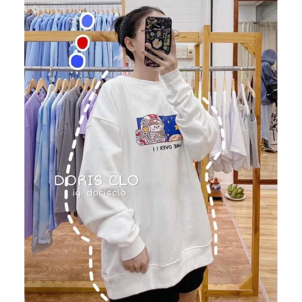Áo nỉ gameover Áo hoodie chất nỉ ulzzang dáng suông , tay phồng unisex HOT