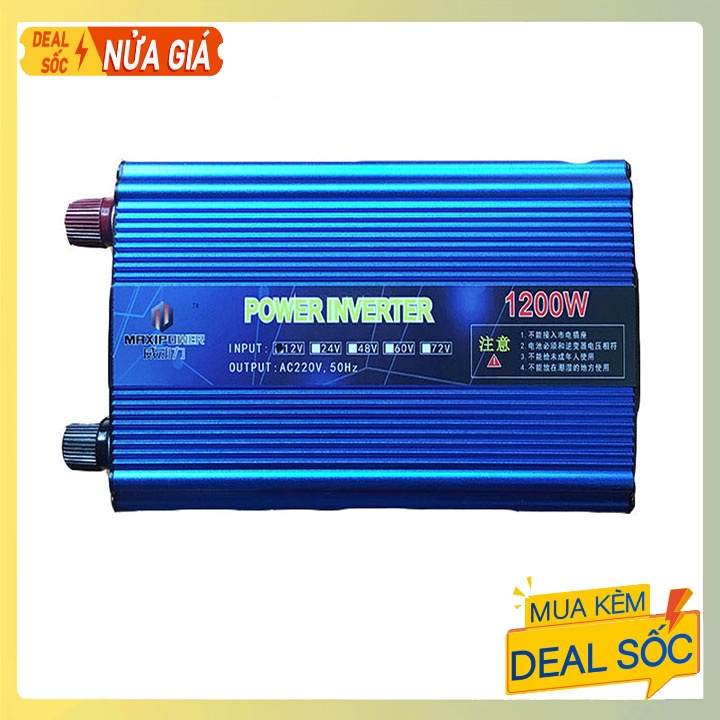 Bộ kích điện ắc quy 12V lên 220V 1200W Inverter