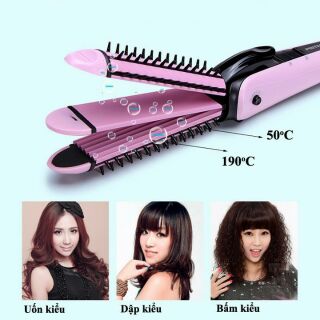 Máy tạo kiểu tóc đa năng 3in1 Nova (Lược duỗi-bấm-uốn xù)