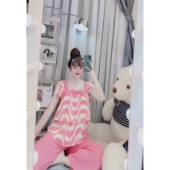 [Hàng Mới Về] ĐỒ BỘ MẶC Ở NHÀ ÁO KIỂU BABYDOLL QUẦN ỐNG RỘNG SIÊU CƯNG