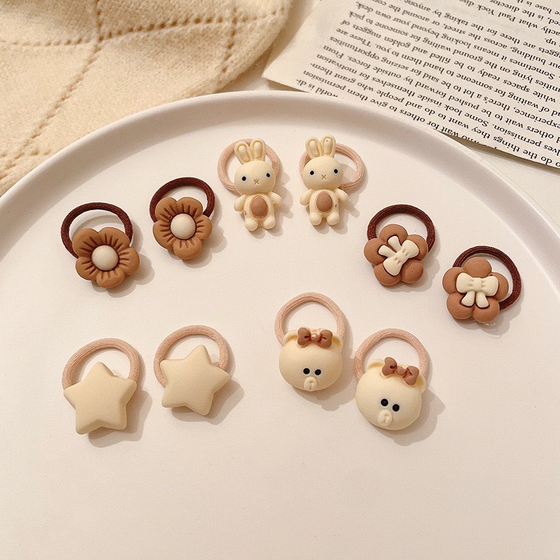 Set 10 dây chun thun buộc tóc cho bé gái dễ thương cute phong cách hàn quốc DC52