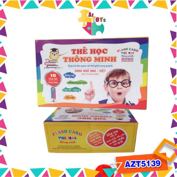 Bộ Thẻ Học Flashcard Thông Minh Song Ngữ Glenn Doman - 16 Chủ Đề 416 Thẻ - AZT5139