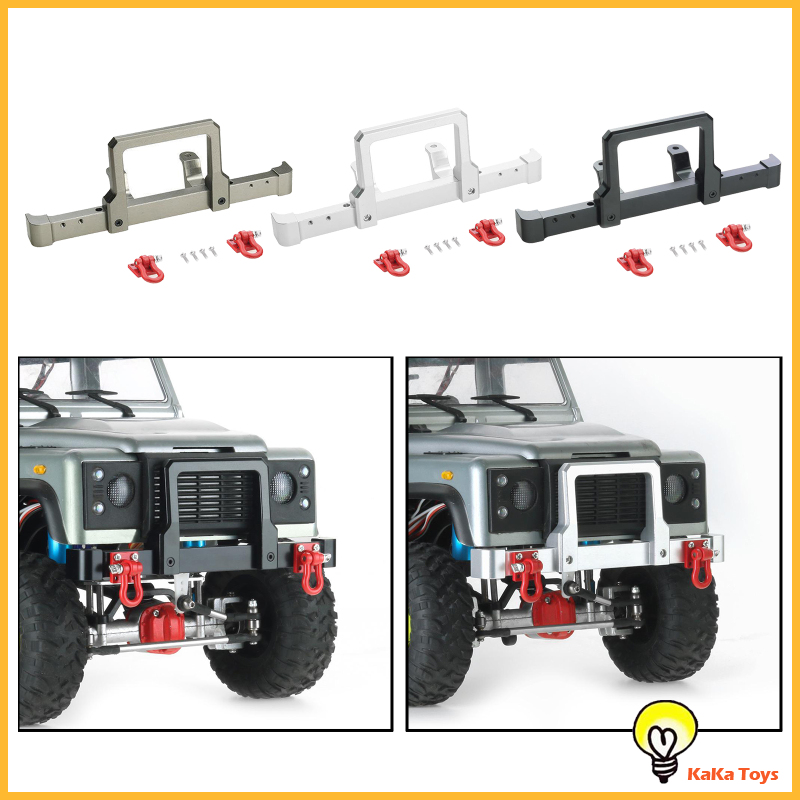 [KaKa Toys]RC Car Front Bumper RC Crawler Aluminium Alloy Bumper with Shackles for MN D90 99S 1/10 Car Upgrade Part Accessory