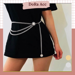 Đai váy xích vintage 2 màu Đai sợi xích cài thắt lưng trendy