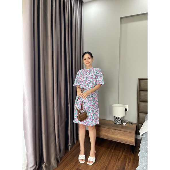 Váy thun dáng suông hoa nhí.Hình thật shop chụp