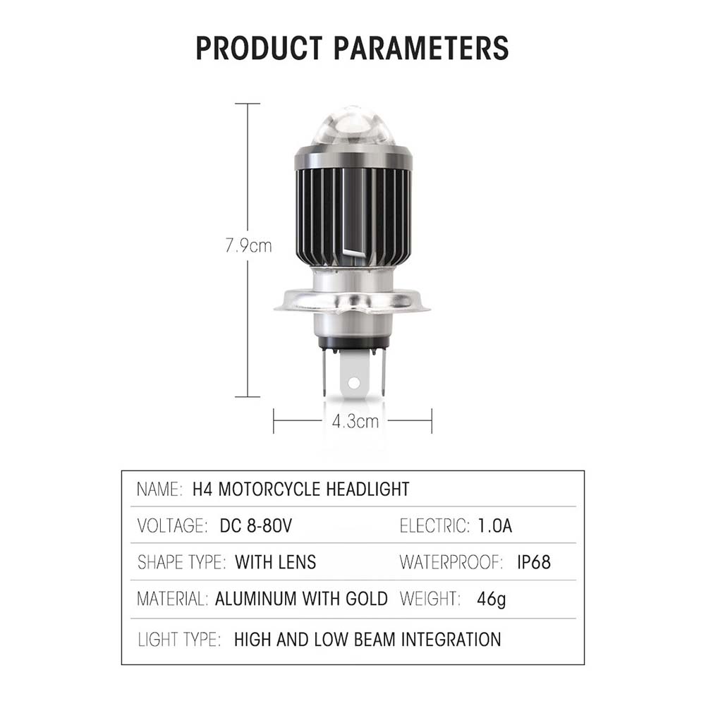 1PC đèn led trợ sáng  xe máy H4 đèn pha/ cốt hỗ trợ 2 màu trắng màu vàng đèn sương mù lắp cho xe máy