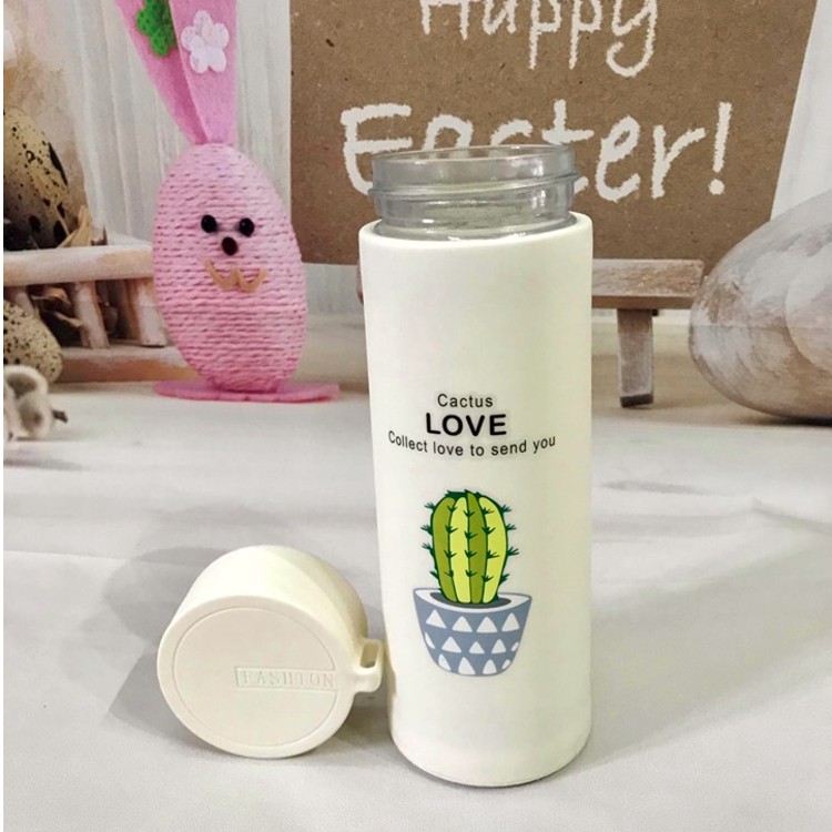 Bình Giữ Nhiệt Thủy Tinh Bọc Nhựa Cactus Love 400ml | BigBuy360 - bigbuy360.vn