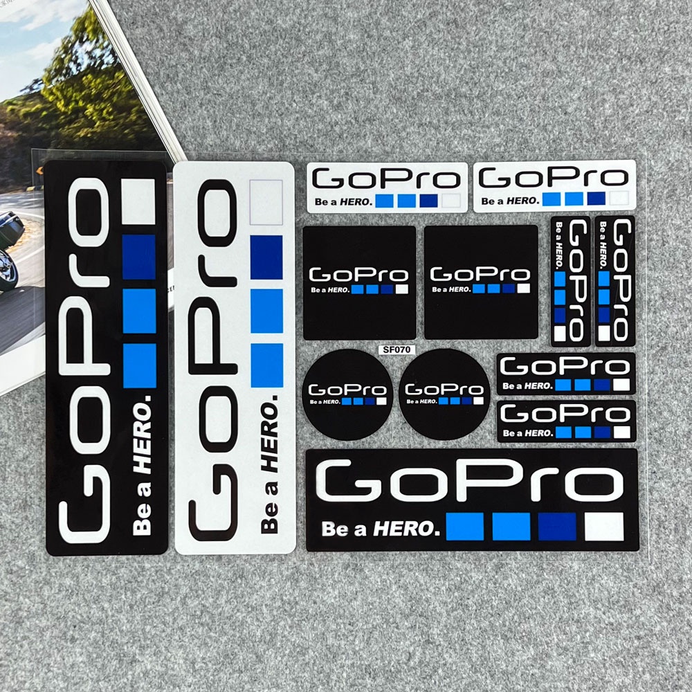 Miếng Dán Phản Quang Hình Logo Gopro Trang Trí Thân Xe Mô Tô Mũ Bảo Hiểm